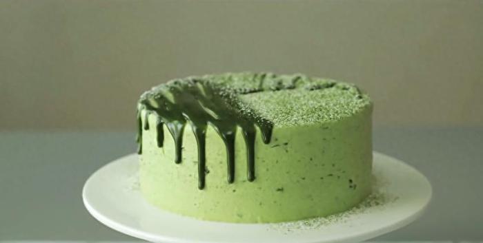 抹茶淋面巧克力蛋糕成品展示